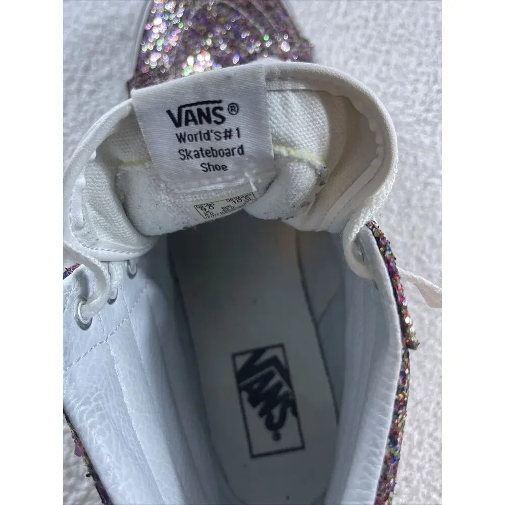 Vans Off Wall TheSK8-HI Slim Zip Sneaker TrueGlitter Women 10.5 Men 9 Unisex EUC - Picture 8 of 13